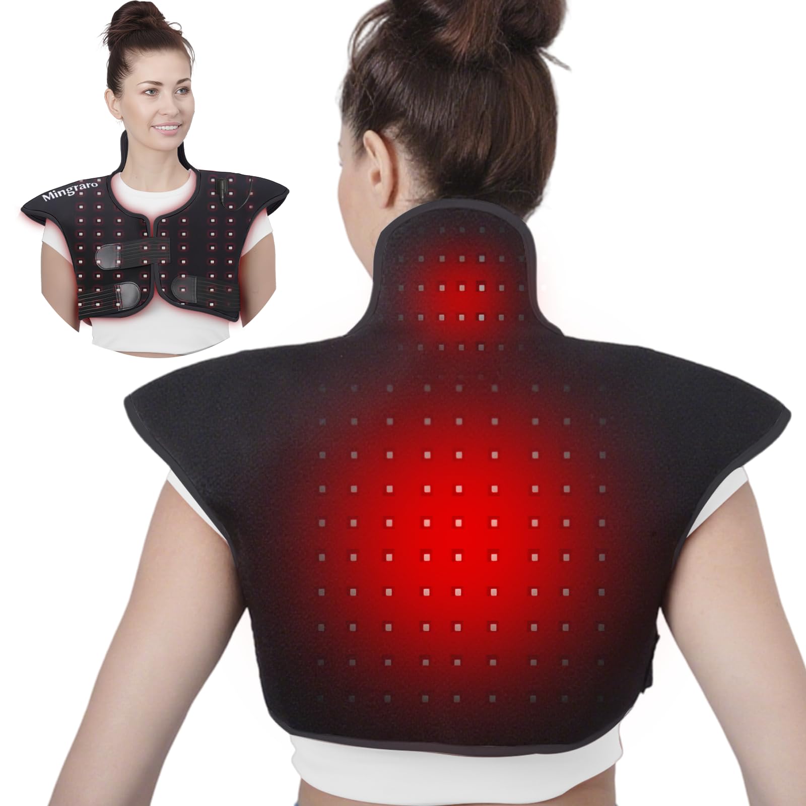 Panneau Mingraro lumière rouge 660-850 pour épaules et cou, chaleur ciblée.
