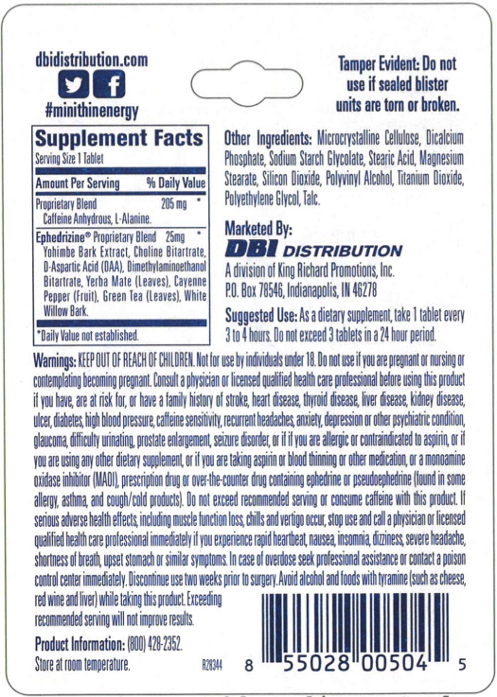 Mini Thin tablettes caféine 205 mg – boost rapide pour les tâches.