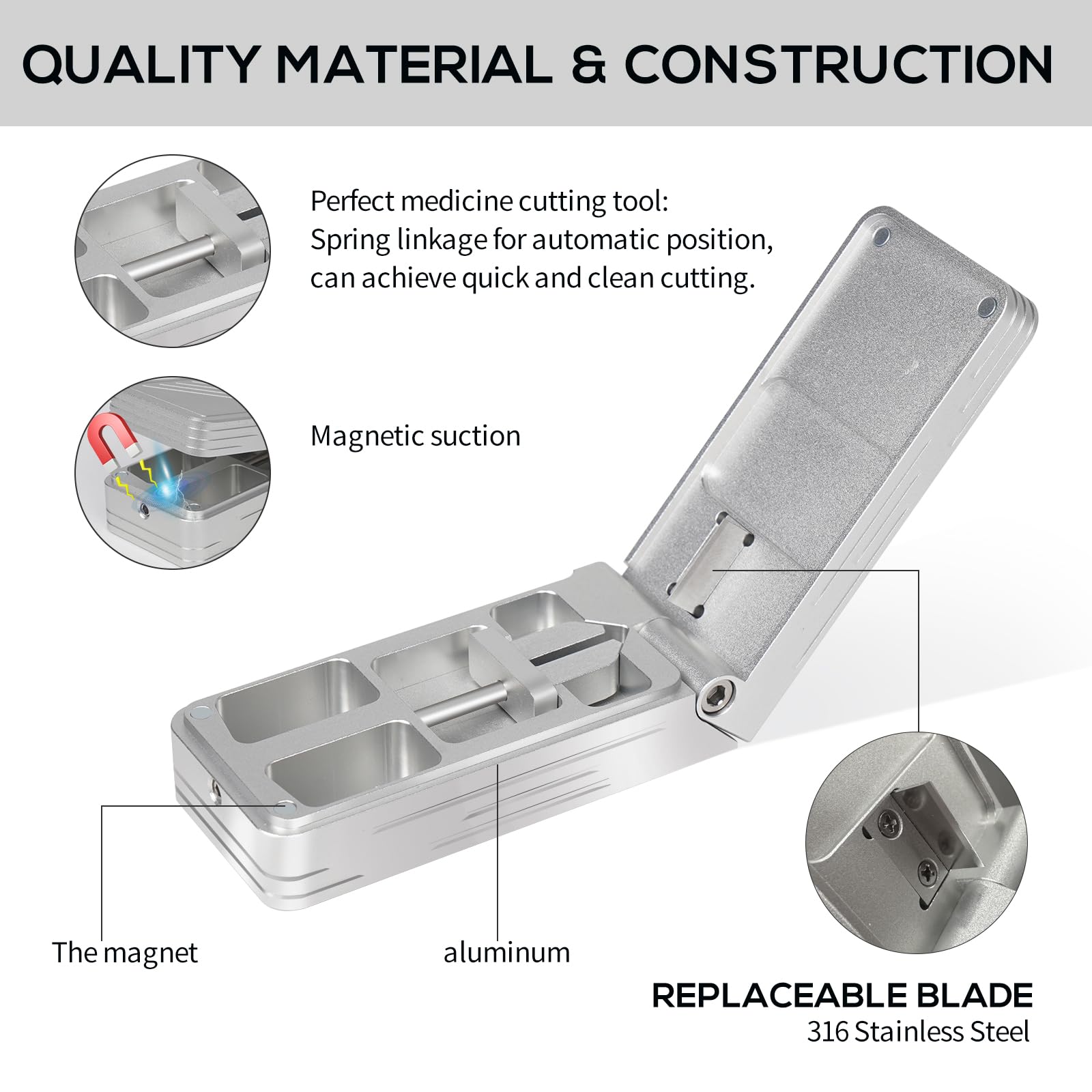 Lames inox remplaçables du Minlen garantissant une coupe nette.
