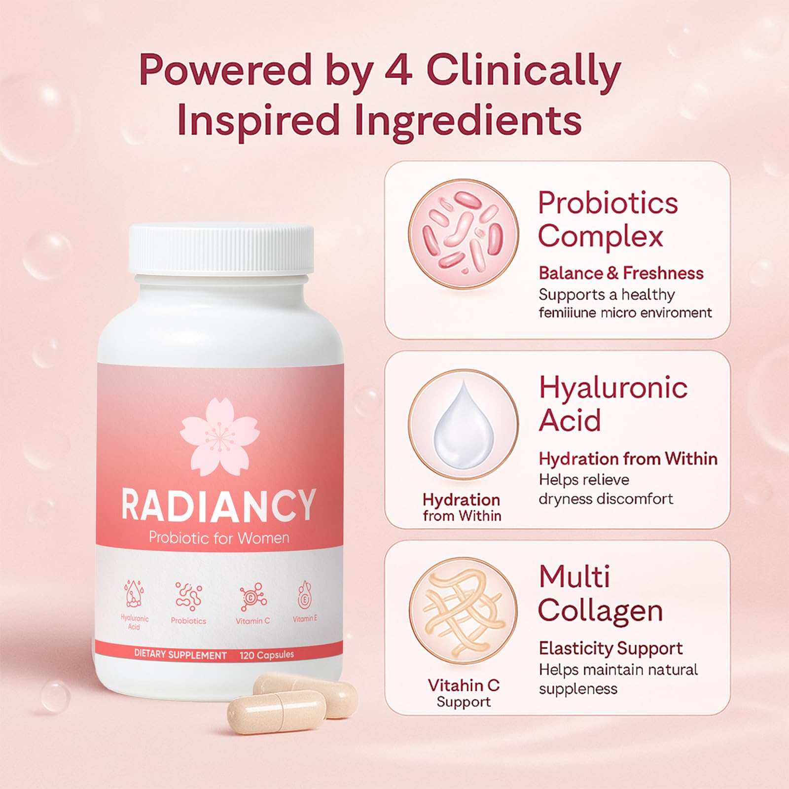 Minyang Radiancy – capsules quotidiennes pour soutien digestif et confort intime.