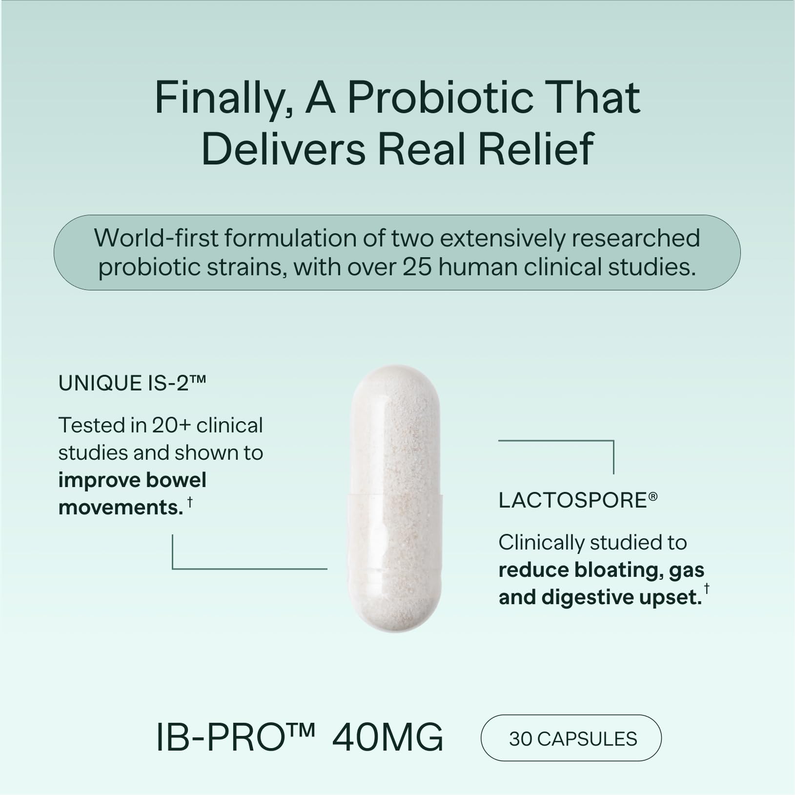 MIOME IB-PRO capsules probiotiques faciles à prendre pour le confort digestif.