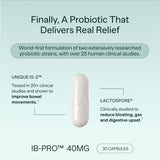 MIOME IB-PRO capsules probiotiques faciles à prendre pour le confort digestif.