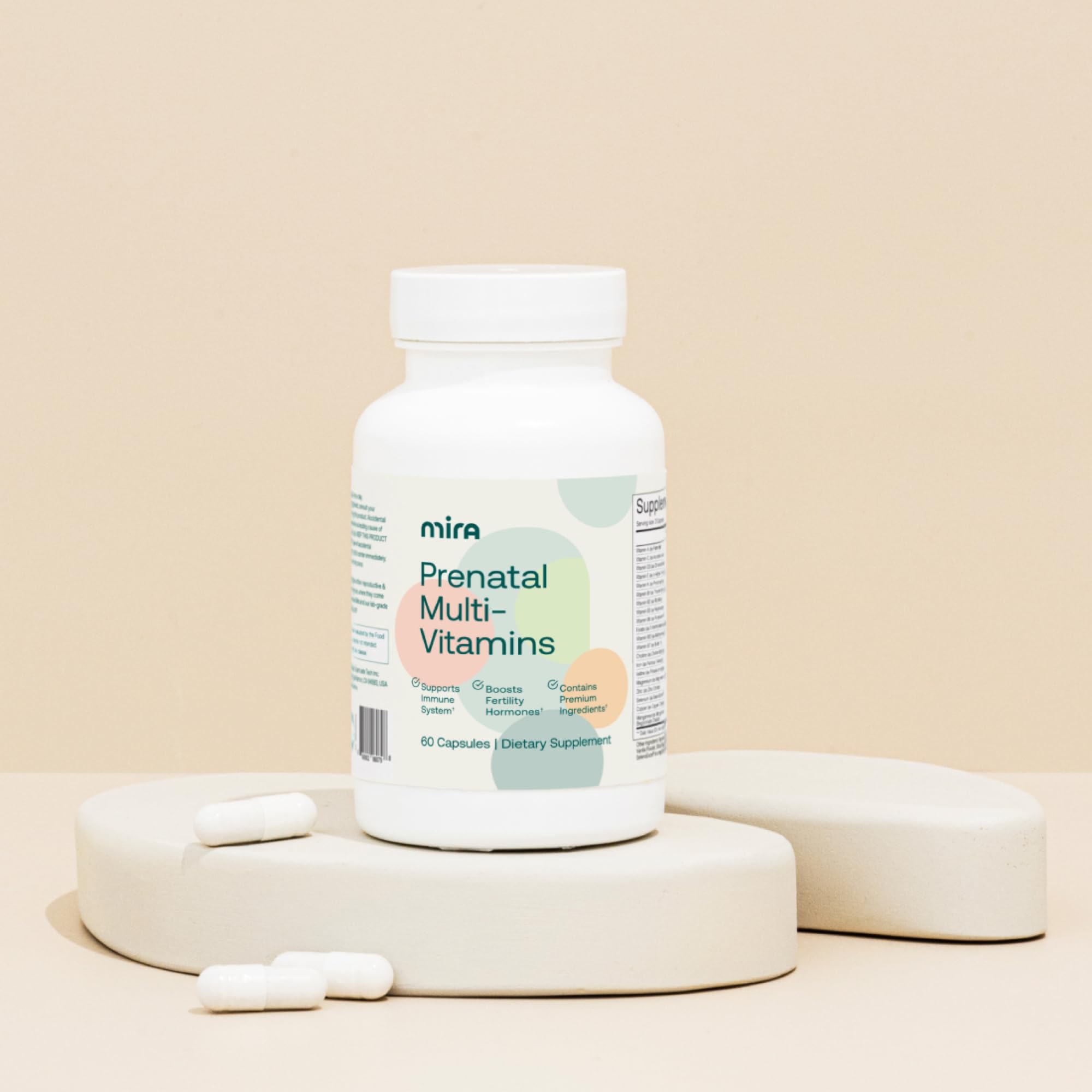 MIRA Prenatal Multivitamines – emballage extérieur reflétant pureté et qualité.