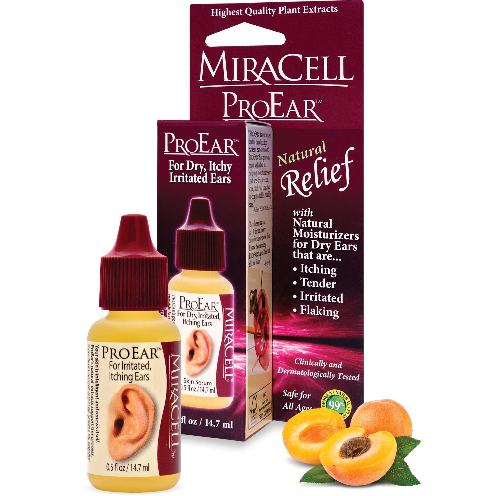 Miracell ProEar – bouteille-gouttes : hydratation rapide pour oreilles sèches.