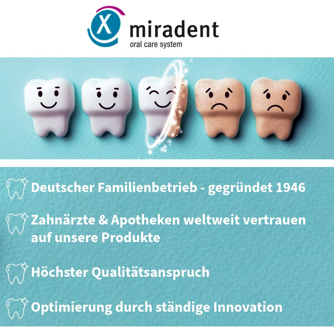 Emballage Miradent Mirasensitive hap+ pratique et refermable pour le voyage.