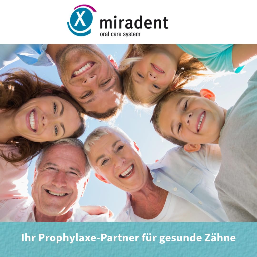 Texture crème Miradent Mirasensitive hap+ pour un brossage en douceur.