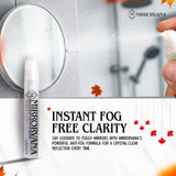 Miroir de douche net grâce au spray MIRRORVANA.