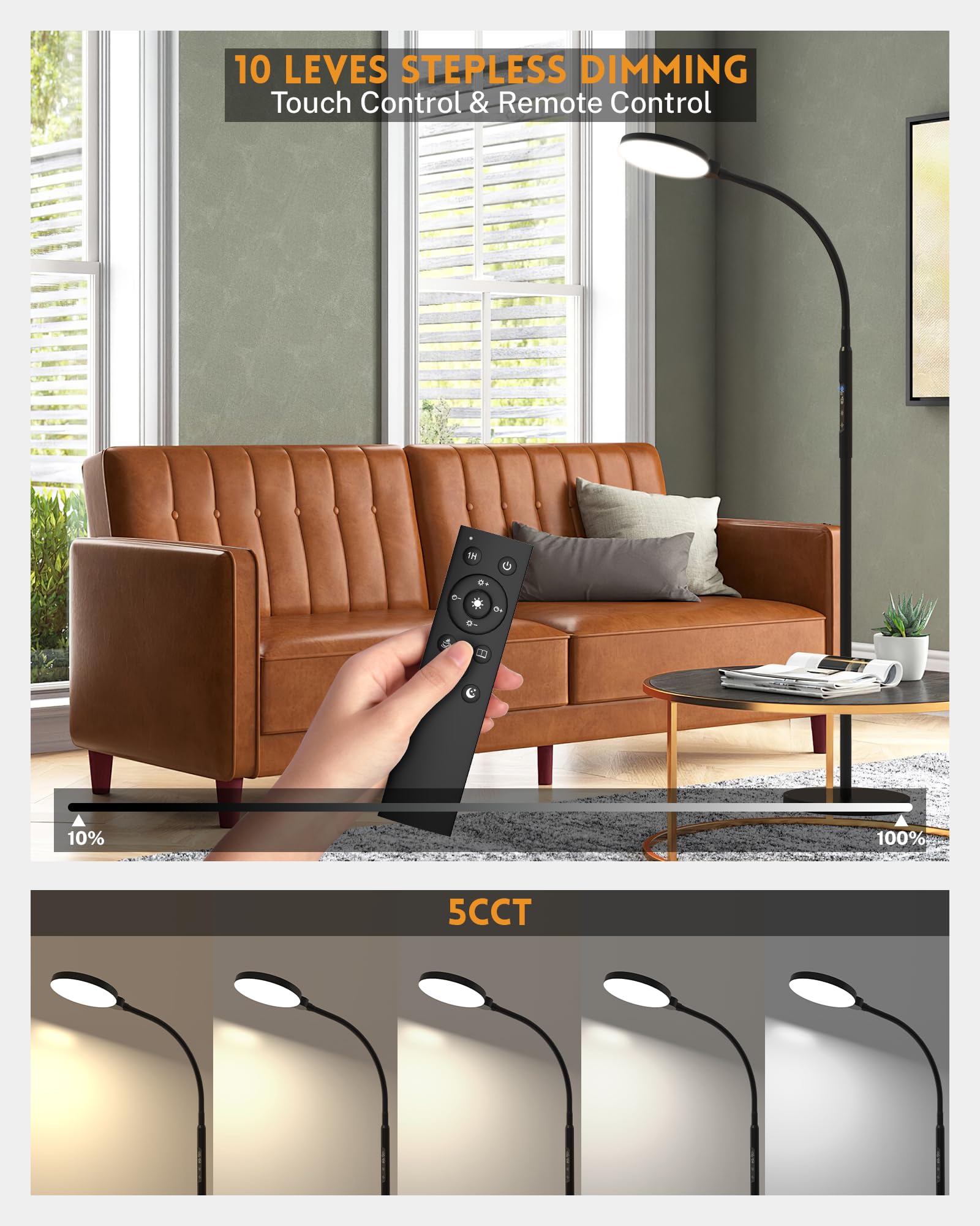 Hauteurs réglables de la lampe MirthSip pour s’adapter à l’espace.