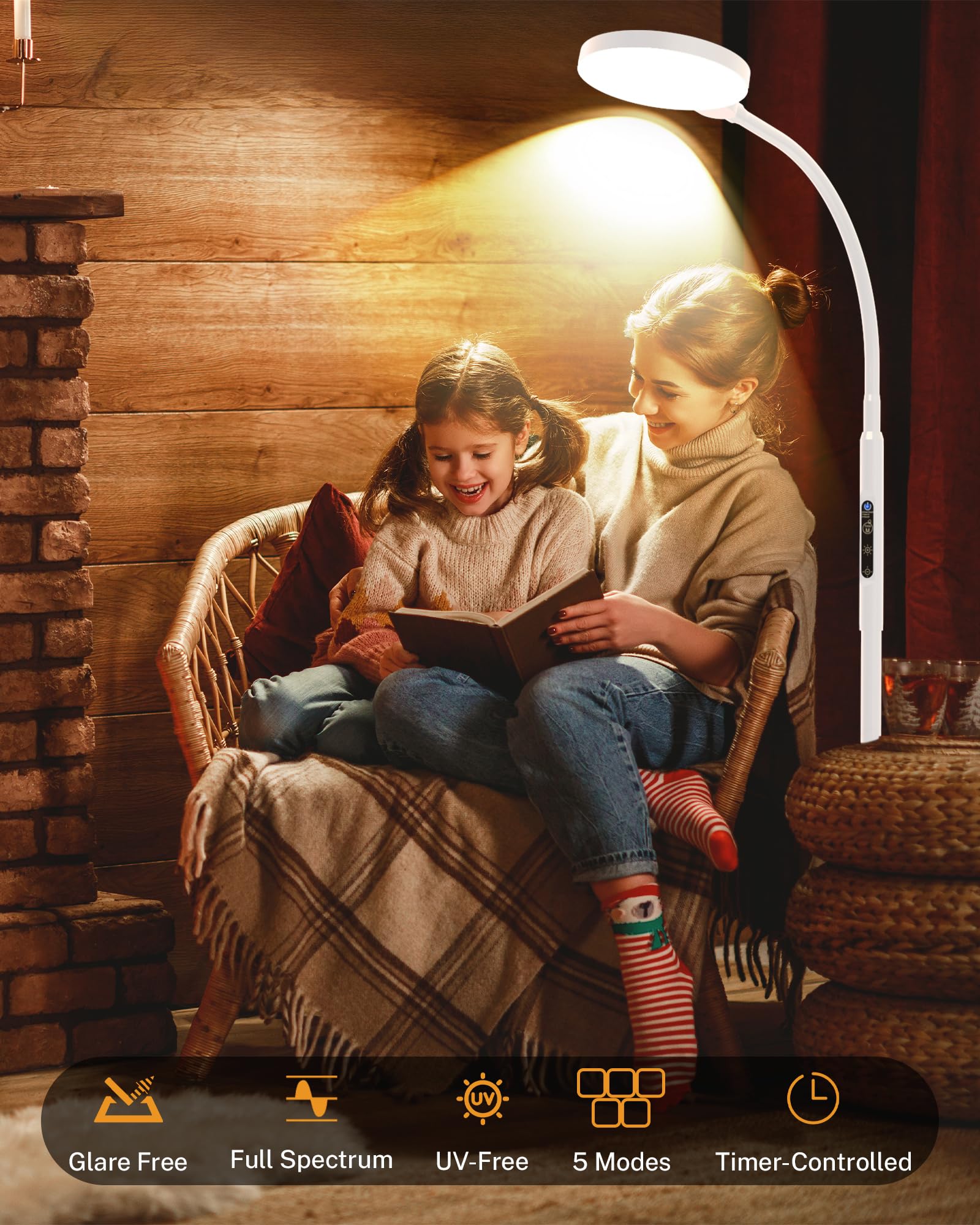 MirthSip Sunlight Lamp propose 5 niveaux de luminosité pour divers usages