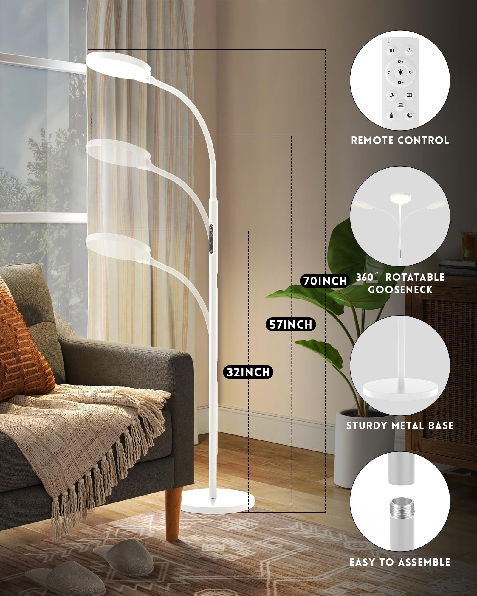 MirthSip Sunlight Lamp avec 5 températures de couleur adaptées à l'activité