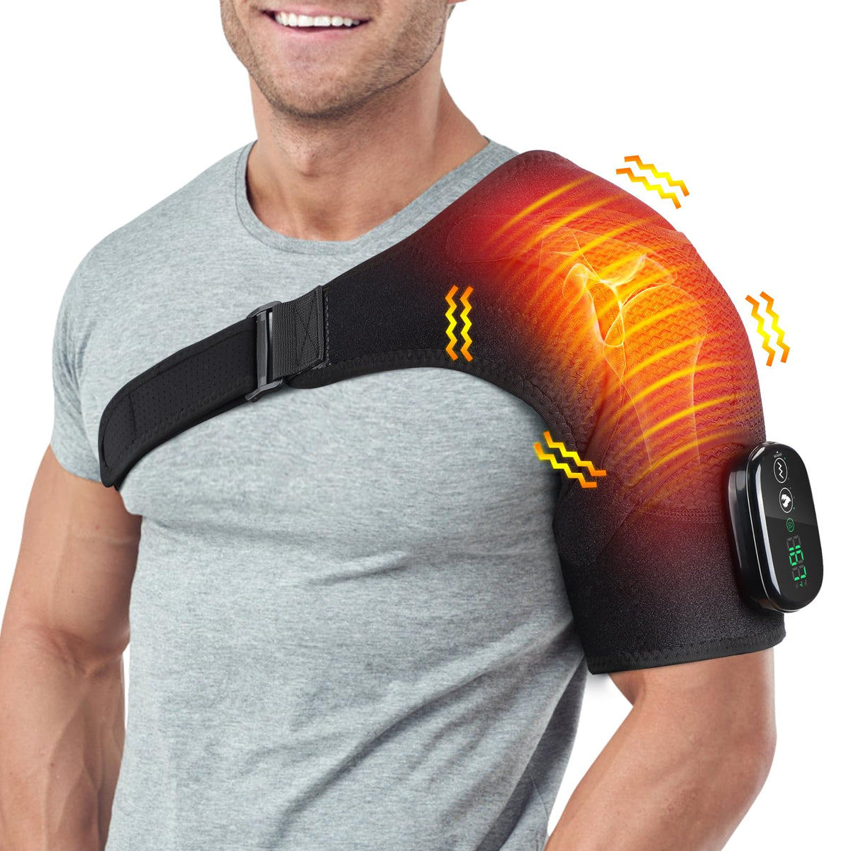 Misawce epaule sans-fil avec affichage LED, pratique pour régler rapidement la chaleur.