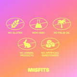 Enrobage chocolat velouté de Misfits, plaisir gourmand sans compromis.