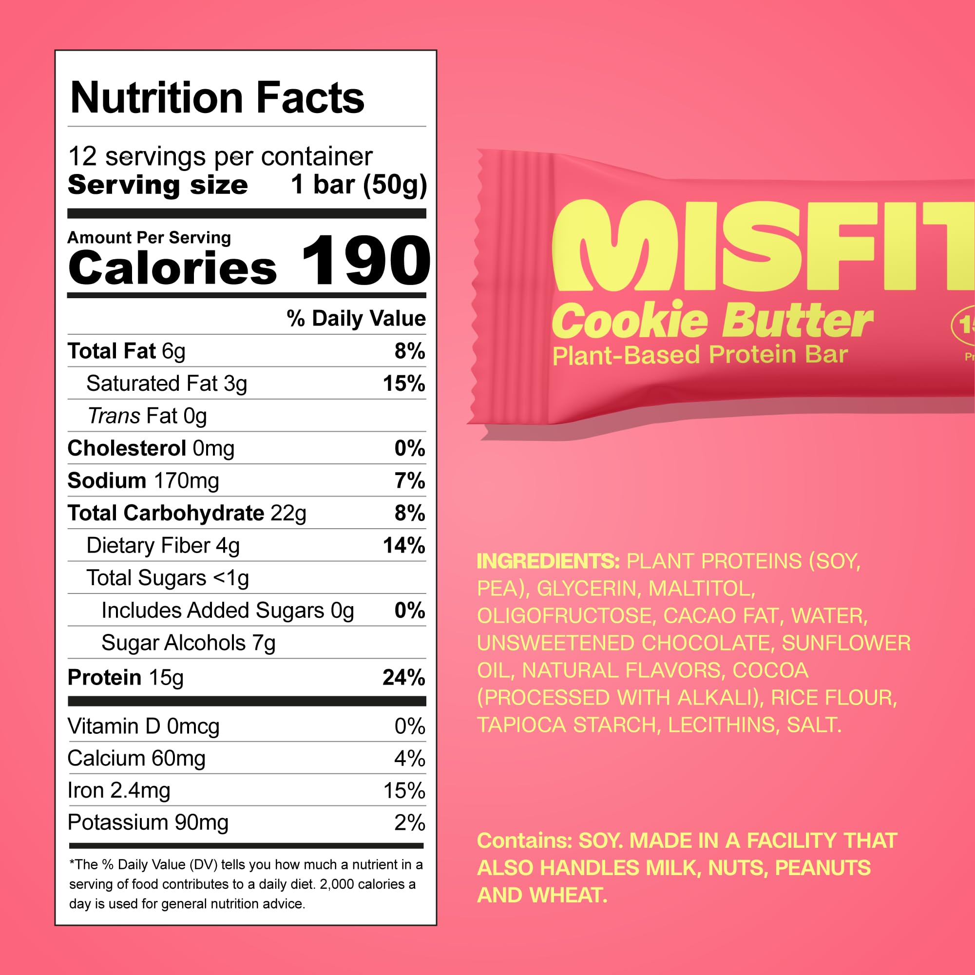 Texture croustillante de la barre Misfits Speculoos, idéale pour une collation.