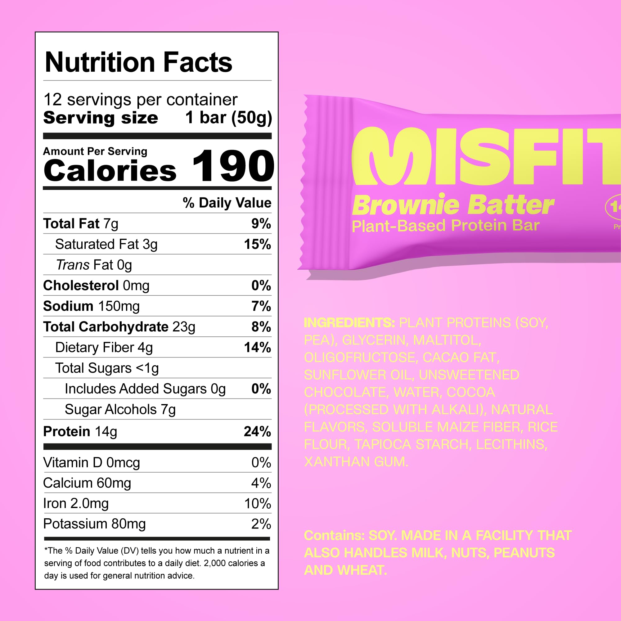 Misfits barres protéinées véganes : couche caramel et enrobage chocolat lisse.