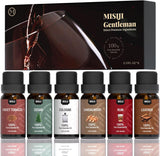 MISIJI ensemble: 6 huiles essentielles en flacons ambrés 10 ml prêts à diffuser