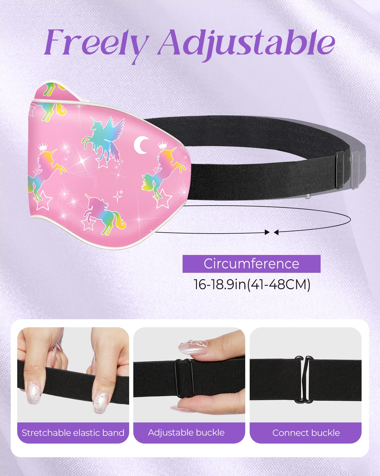 Miss Adola masque yeux design cartoon adorable pour enfants, apprécié au coucher.