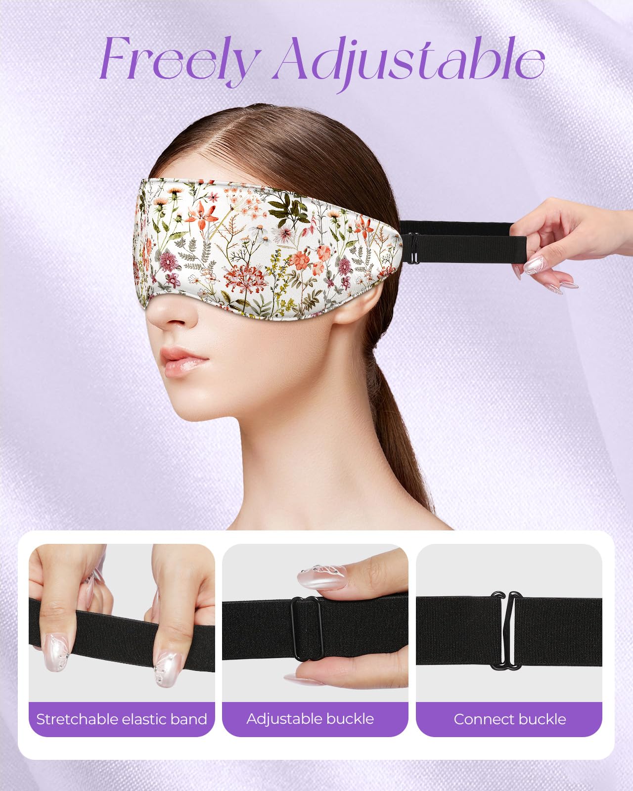 Miss Adola masque yeux livré avec sac à cordon pour voyage et rangement