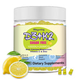 Gomme Misyvoing D3 K2 sans sucre dans la bouteille, soutien potentiel des os et des muscles.