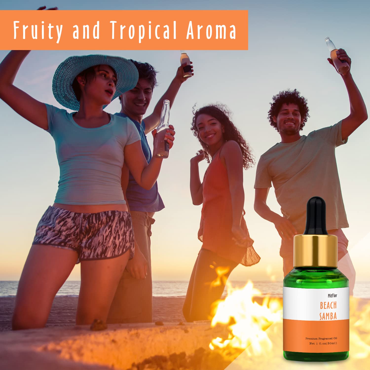 Étiquette lumineuse Beach Samba pour embellir projets parfumés