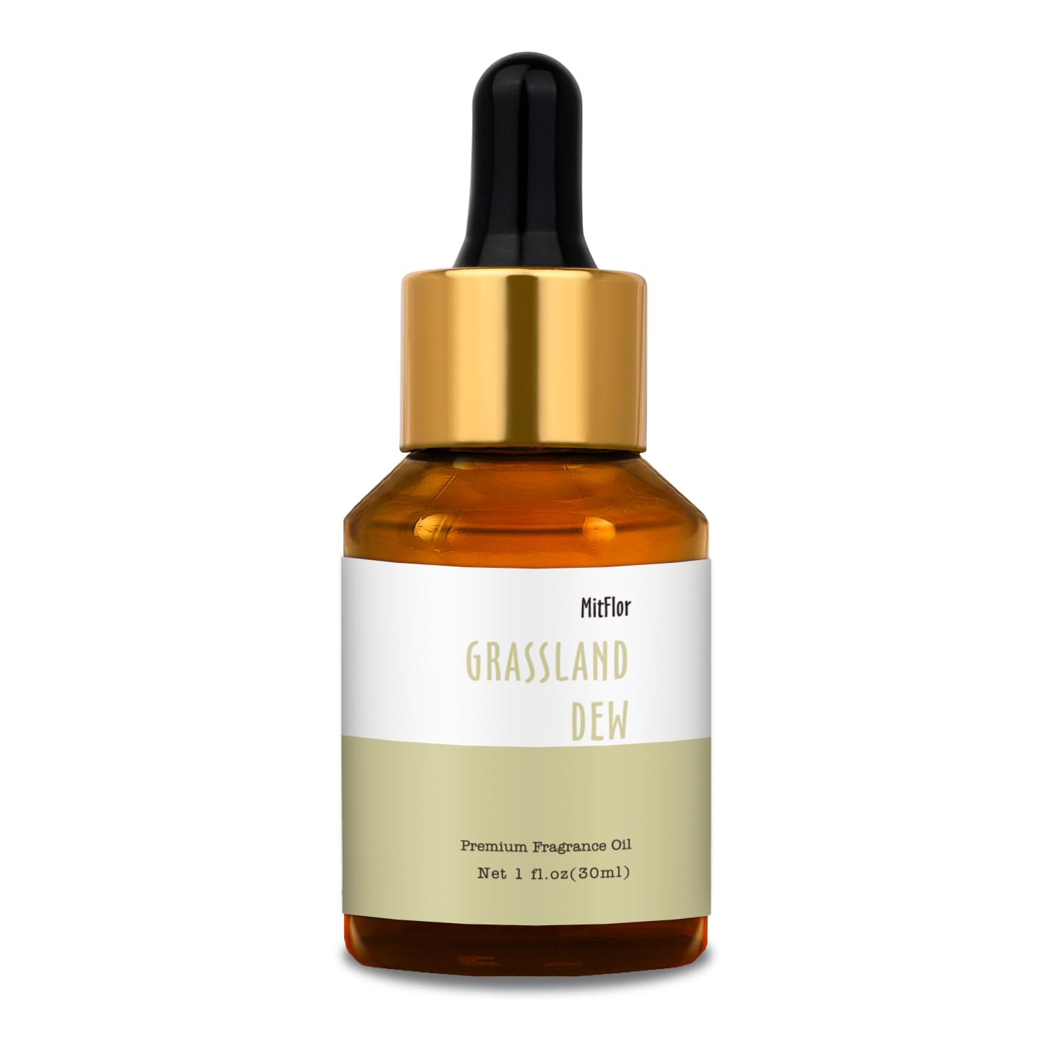 MitFlor Grassland Dew: bouteille en verre UV, parfum frais et pur.