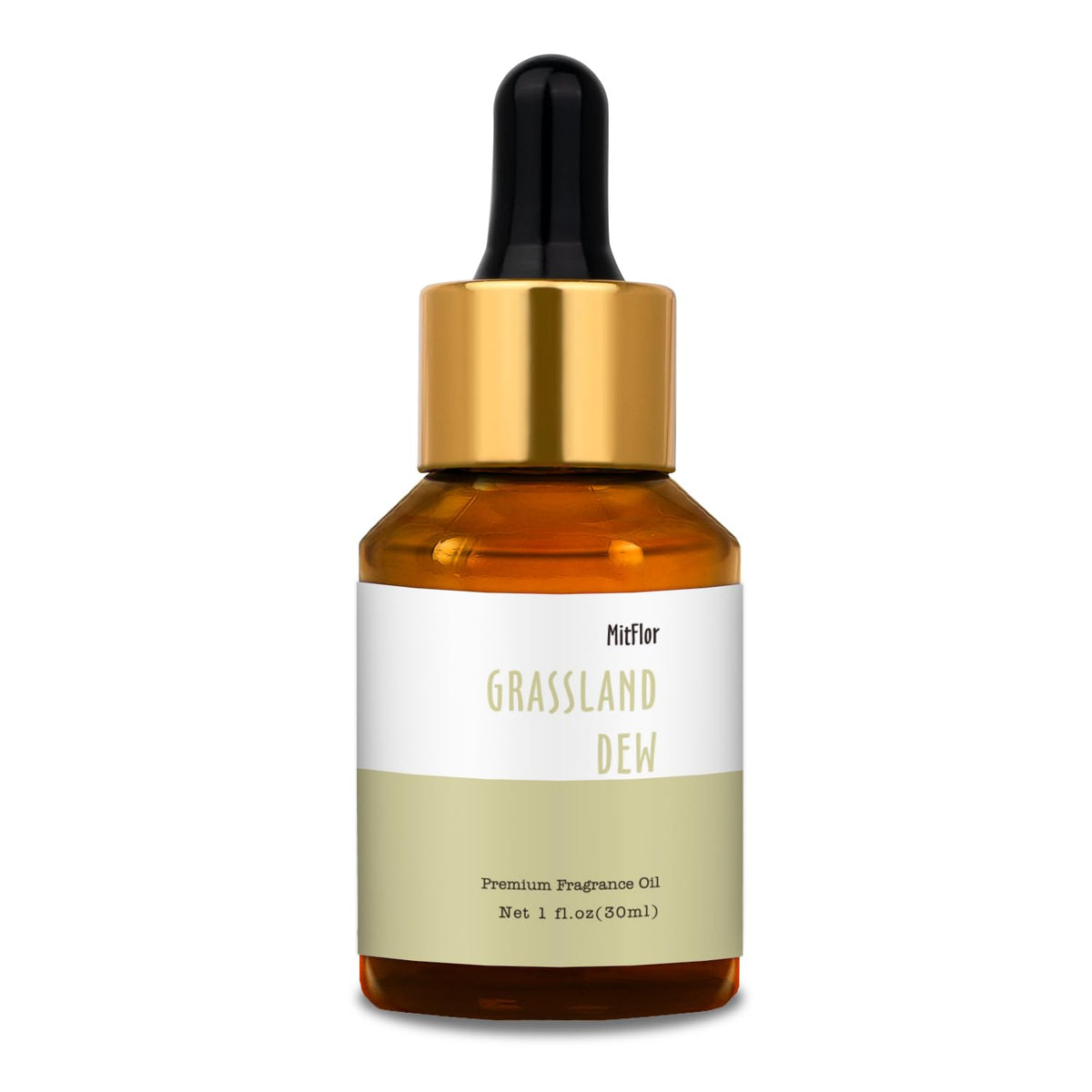 MitFlor Grassland Dew: bouteille en verre UV, parfum frais et pur.