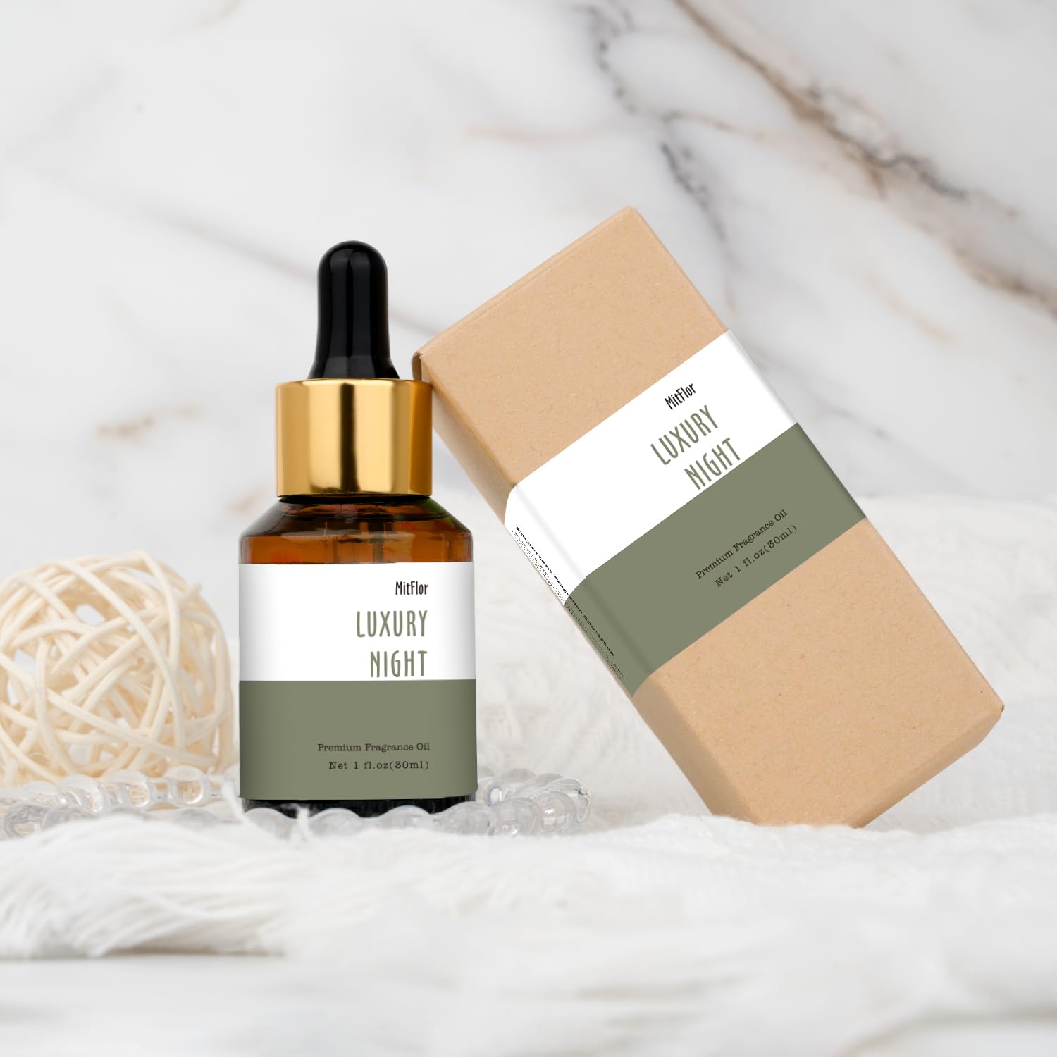 MitFlor huile-fragrance nuit conteneur-verre-uv: protège le parfum du soleil et prolonge sa fraîcheur