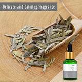 MitFlor huile-thé-blanc-notes-herbes-geranium, ambiance légère et élégante.