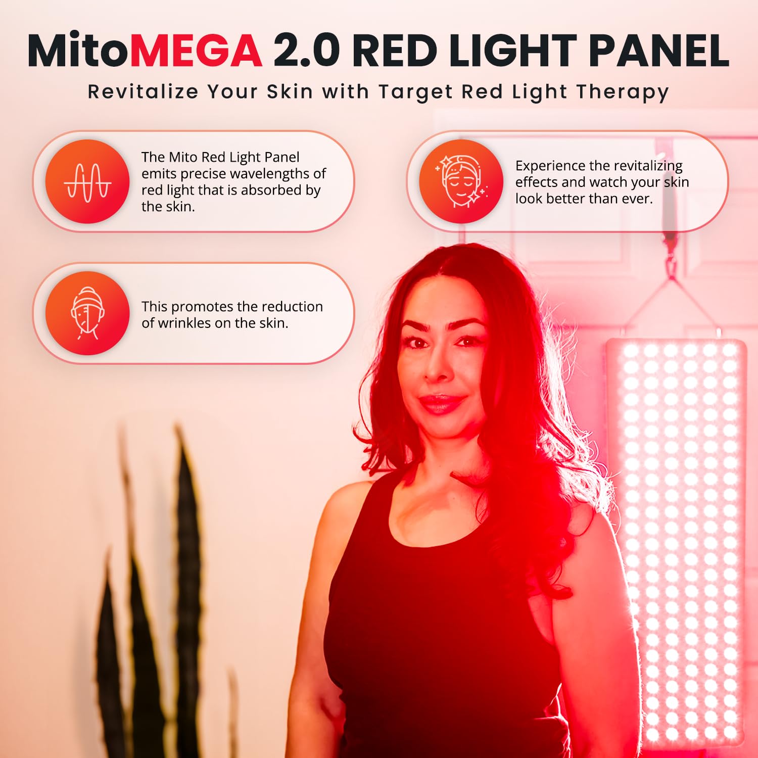 MitoMEGA 2.0 panneau lumière rouge et NIR pour le corps.