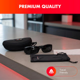 Lunettes Mito Red PRO accessoires-premium : étui rigide, pochon et chiffon inclus.