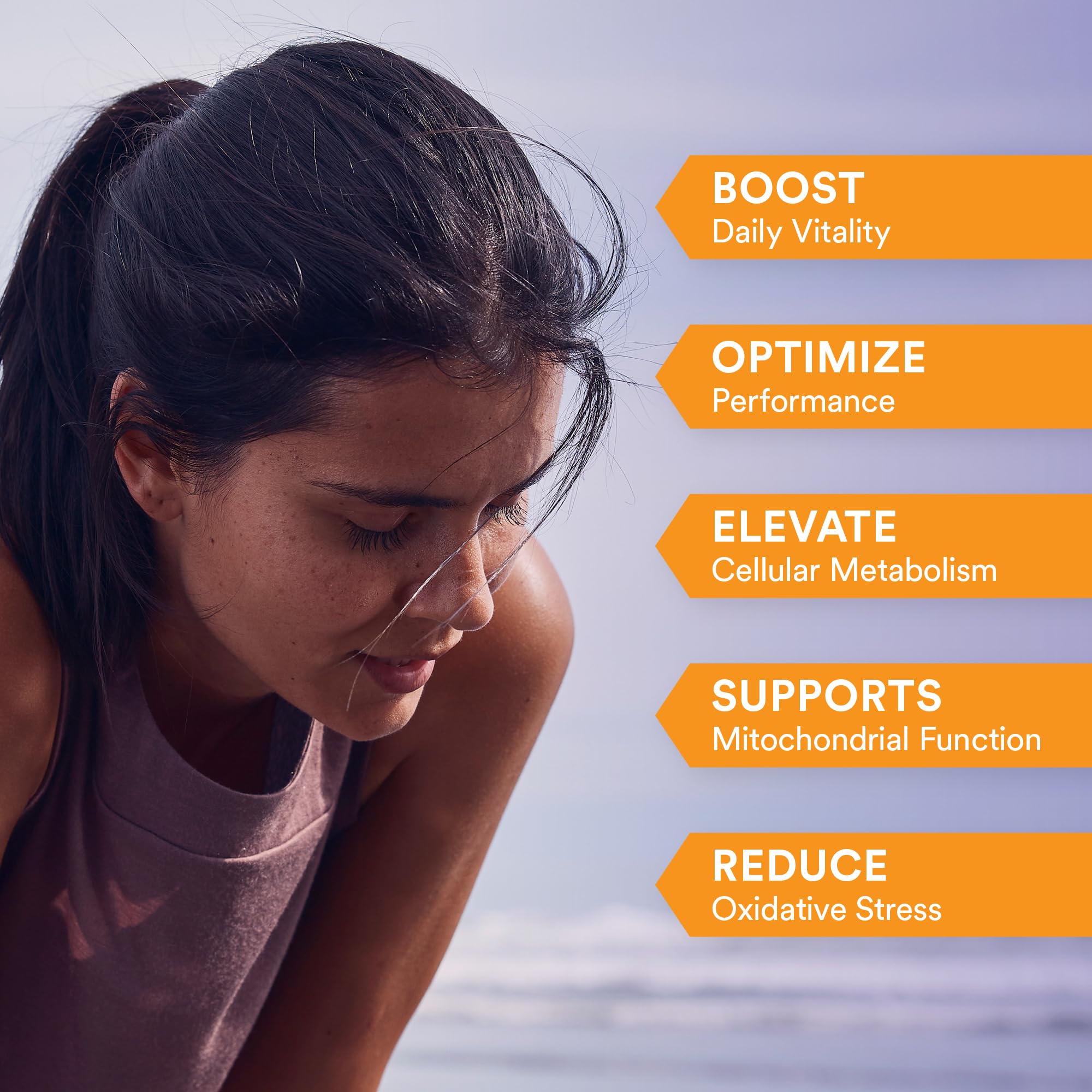MitoQ Longevity eau pétillante orange — mélange pratique et revitalisant.