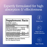 MitoQ Triple Magnésium Complex – étiquette et ingrédients principaux Glycinate Taurinate Oxide.