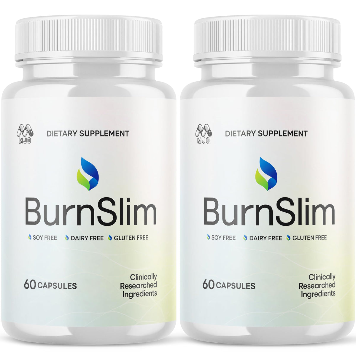 MJO Burn Slim bouteille-emballage: présentation claire des ingrédients naturels et du mode de vie actif