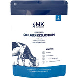 MK Supplements Collagene-Colostrum pot-poudre, formule prête à mélanger pour routine beauté et bien-être.