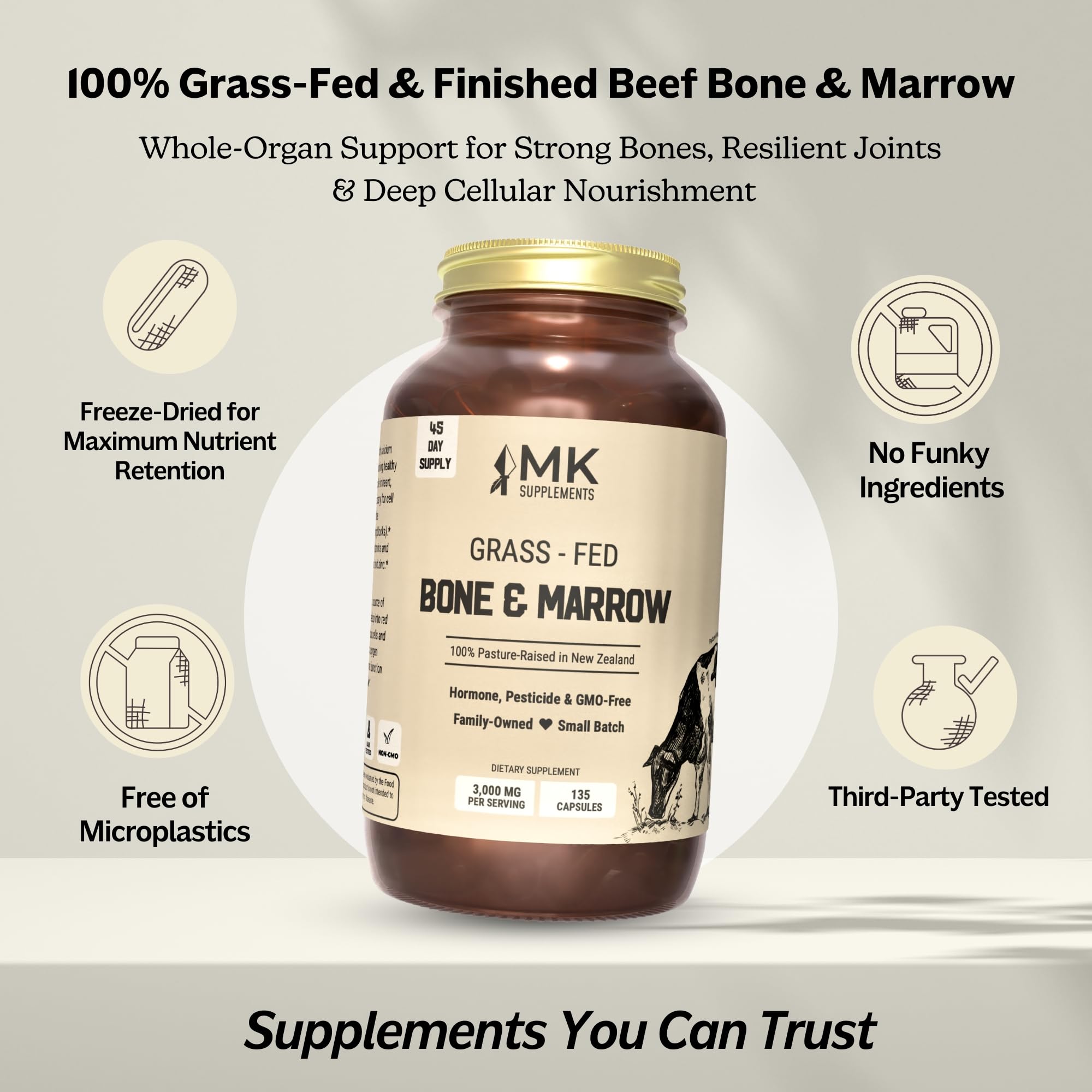 Label laboratoire témoignant de la pureté du produit MK Supplements.
