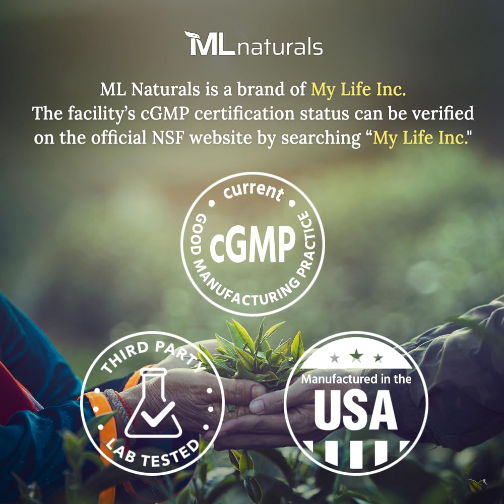ML Naturals Créatine monohydrate, contrôle qualité tiers garantissant sécurité et transparence.