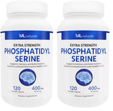 ML Naturals Phosphatidylserine 400 mg, bouteille et capsules végétales, soutien potentiel de la mémoire