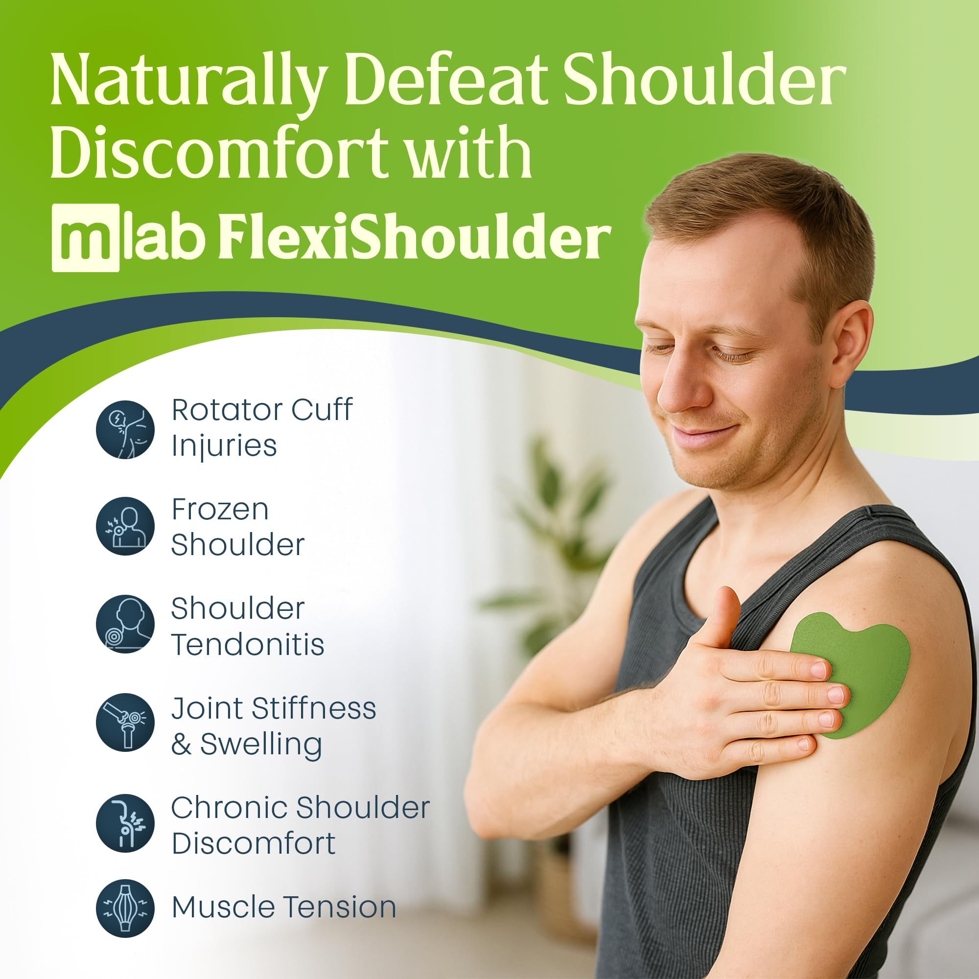 Patch MLAB FlexiShoulder application facile pour une utilisation pratique.