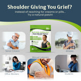 Effet chaleur immédiat du patch MLAB FlexiShoulder sur l'épaule.