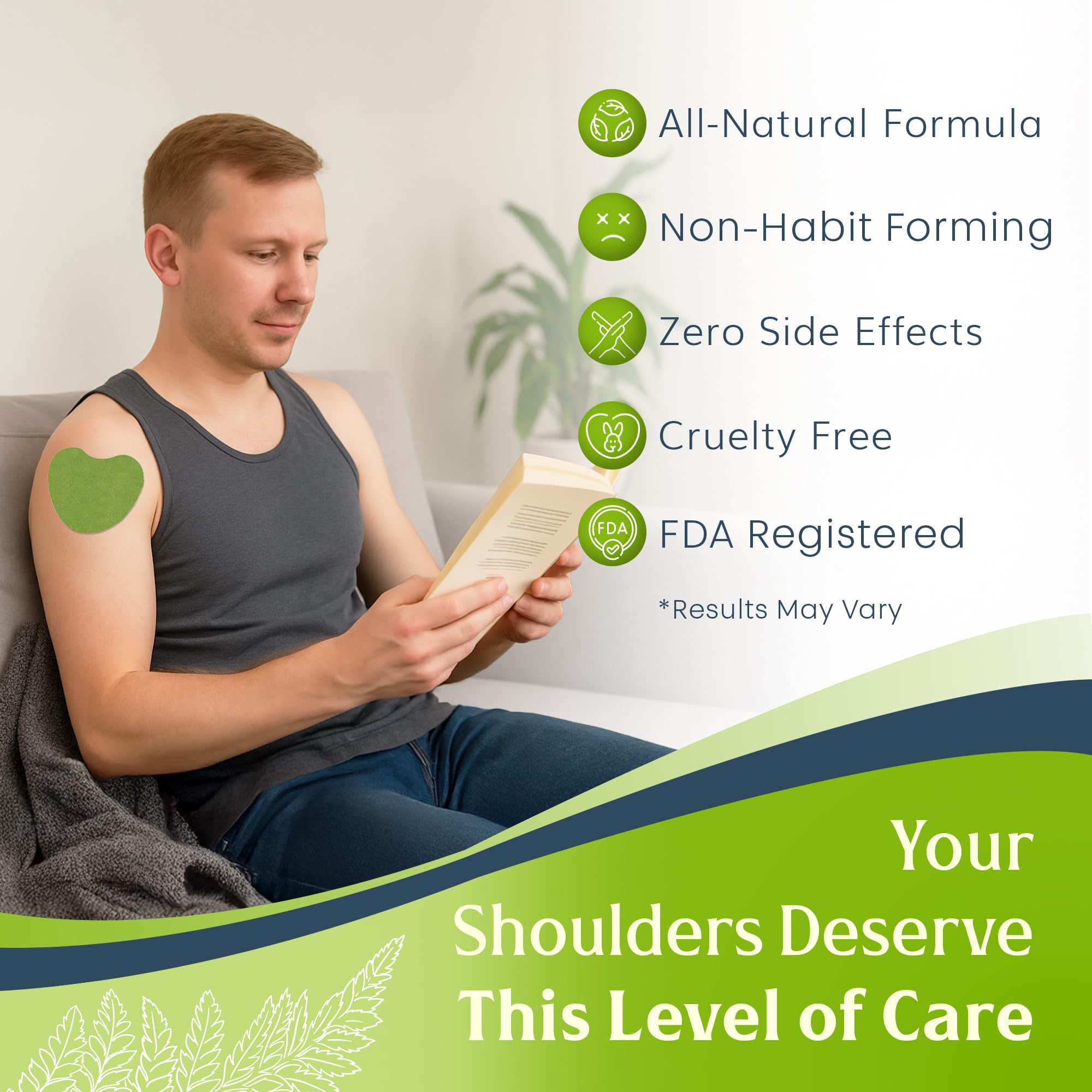 Forme adaptée épaule pour une couverture complète par le patch MLAB FlexiShoulder.