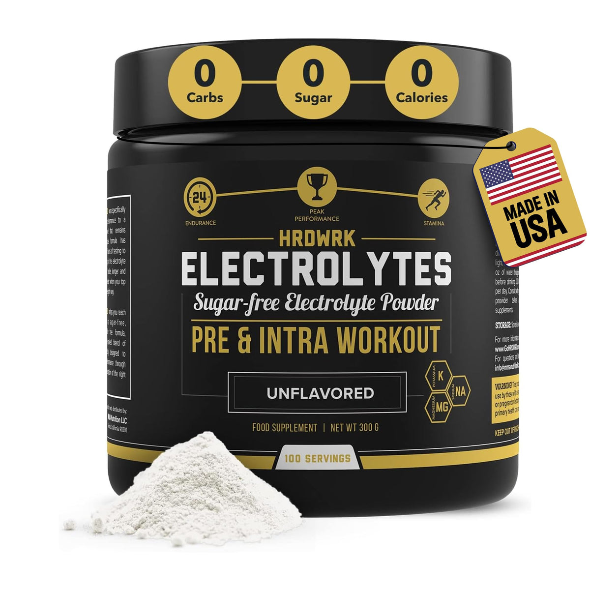 MMA Nutrition HRDWRK poudre électrolytes pour soutenir l'endurance pendant l'entraînement
