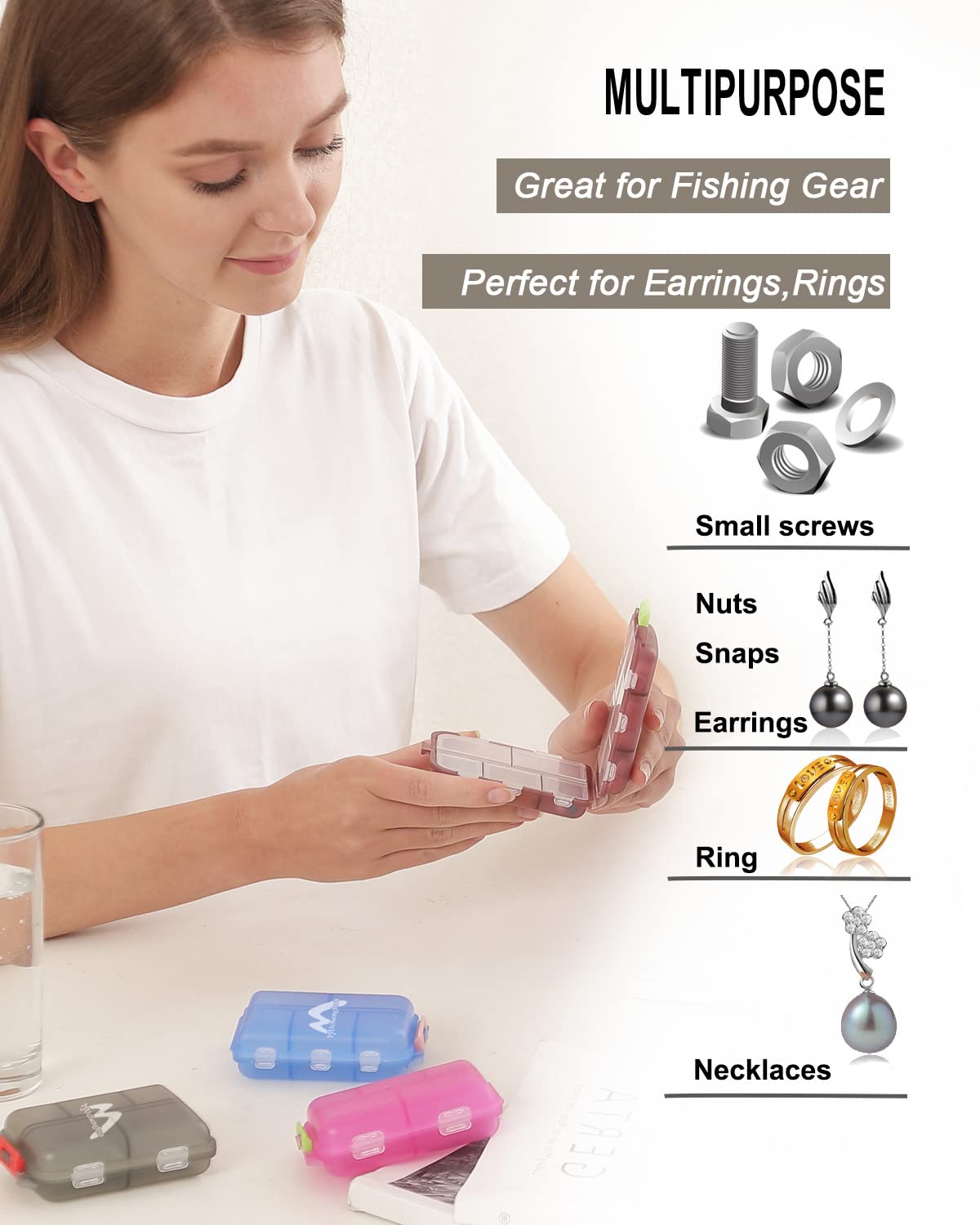 Coffret coloré M Mu Chengbao, distinguant facilement les pilules.