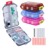 Coffret pilules de voyage M Mu Chengbao avec 10 compartiments, organisation rapide.