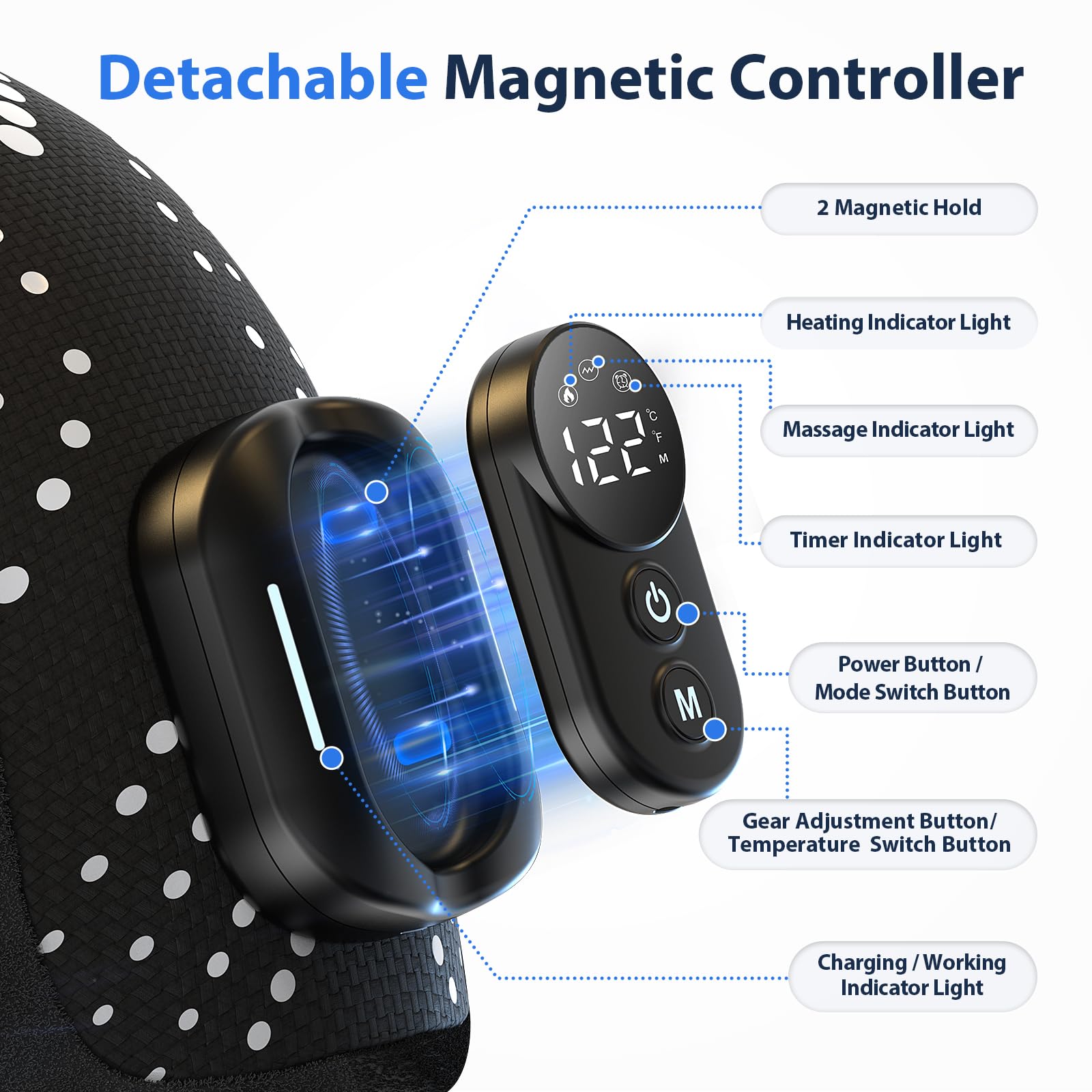 MoAcey épaule chauffante et massage – batterie 5000mAh pour 120 minutes nomades