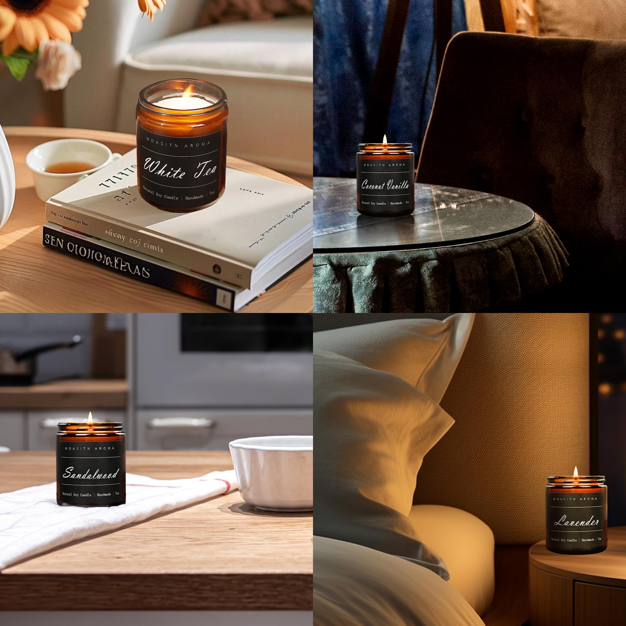 MOASITN Bougie sans toxiques : parfum sûr pour les espaces familiers.