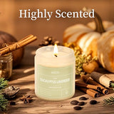 Bougie MOASITN Eucalyptus Lavande, chambre sereine et parfum durable.