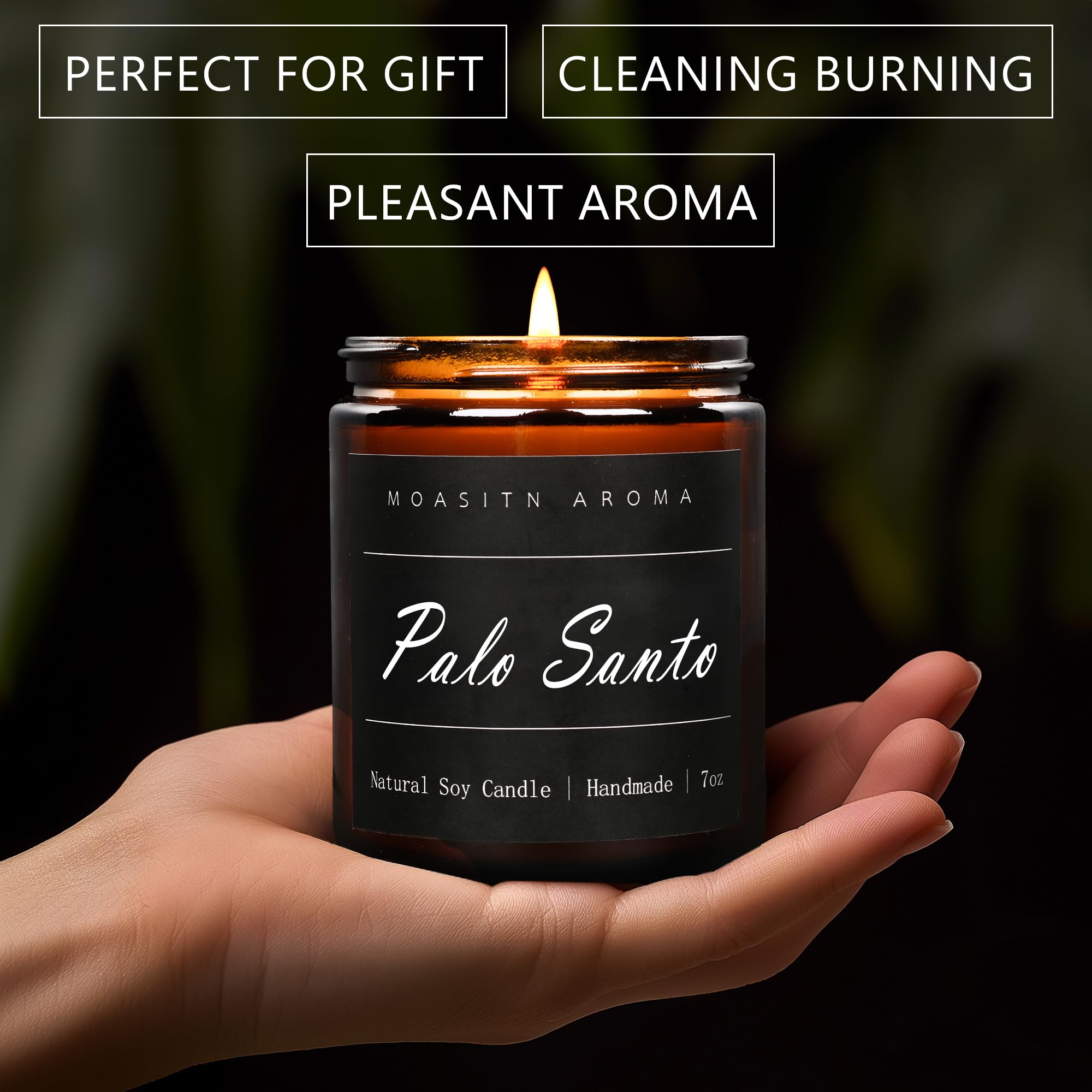 MOASITN Bougie avec notes bois de rose et cyprès, fragrance élégante et équilibrée.