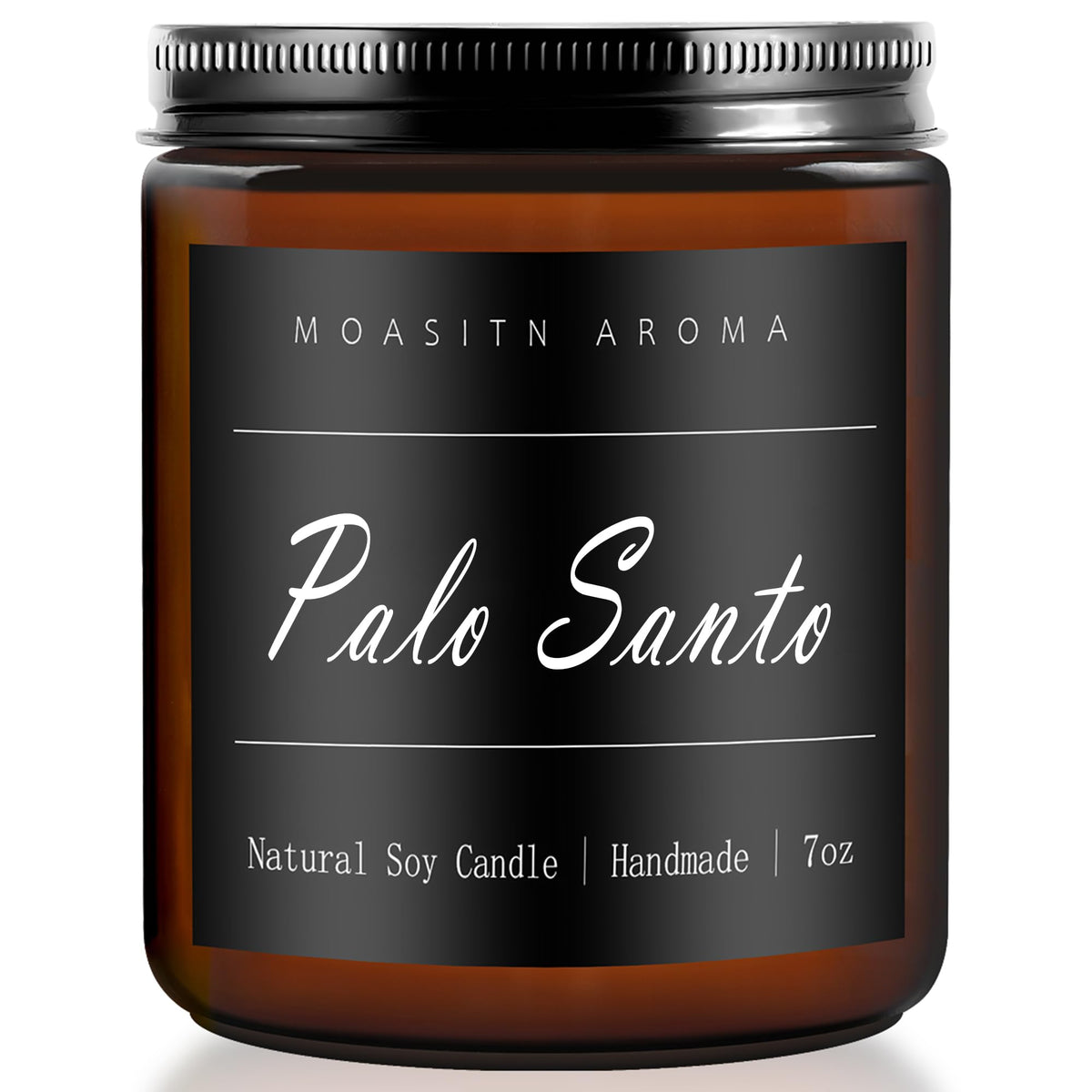 MOASITN Bougie Palo Santo, jarre blanche givrée, senteur durable pour une ambiance chaleureuse.