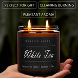 MOASITN Bougie thé blanc – deux mèches, combustion homogène