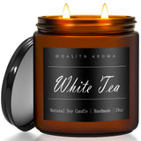 MOASITN Bougie thé blanc – grande ambrée, diffusion durable pour votre espace
