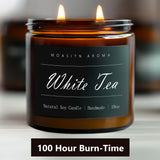 MOASITN Bougie thé blanc – pot ambré réutilisable décoratif
